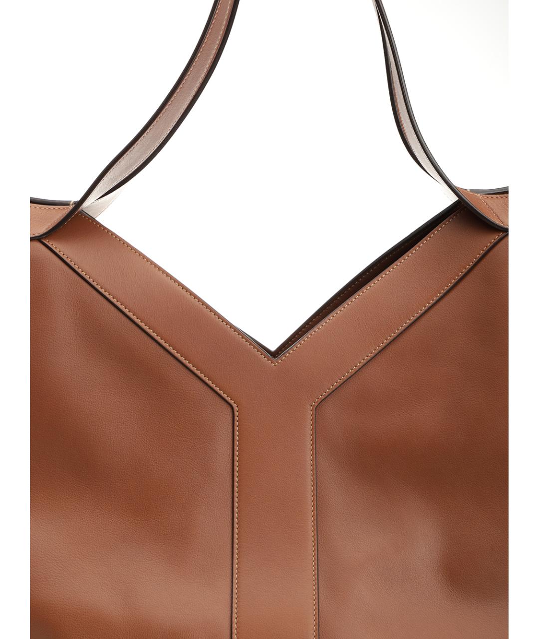 SAINT LAURENT Бежевая кожаная сумка тоут, фото 5