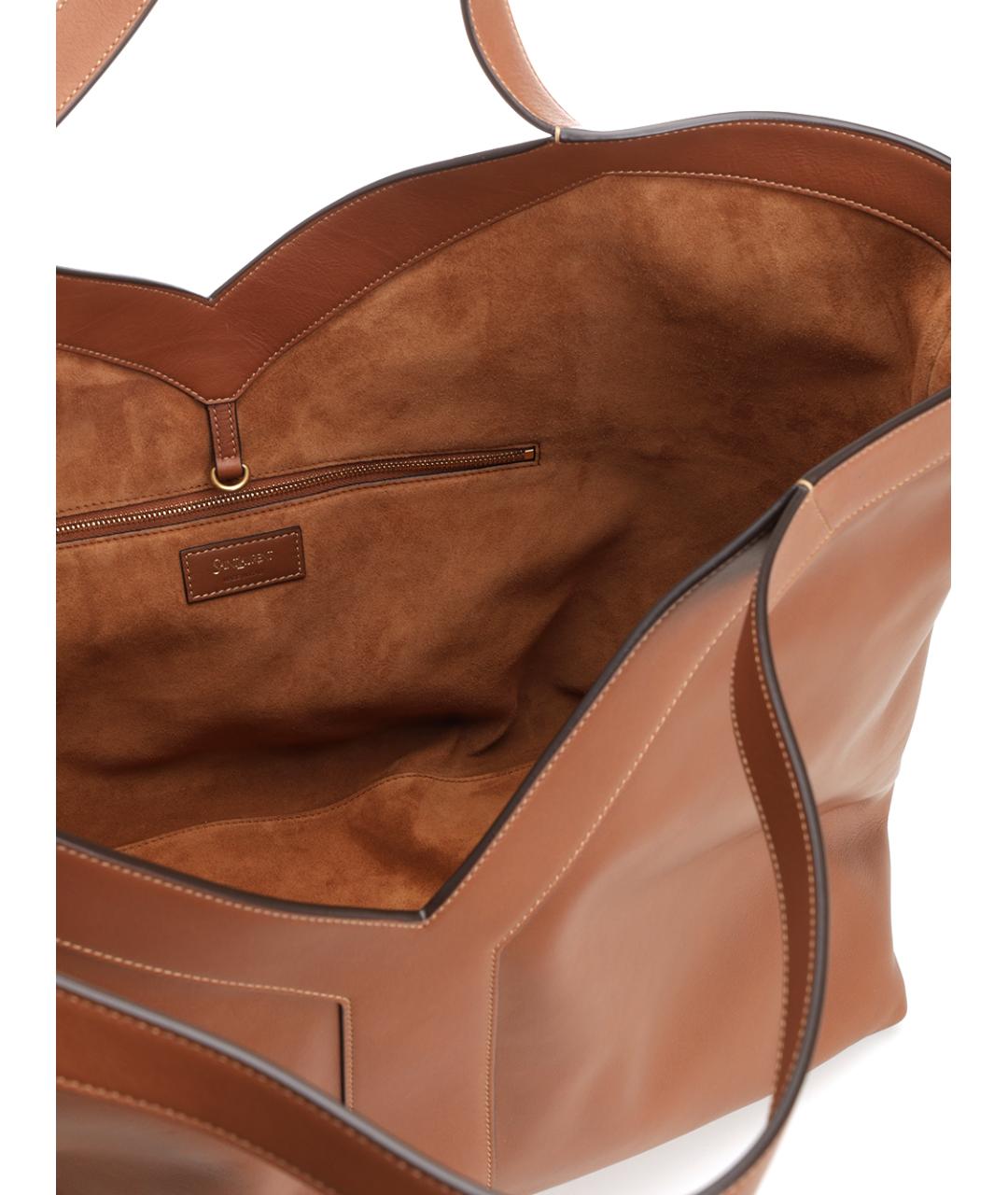 SAINT LAURENT Бежевая кожаная сумка тоут, фото 4