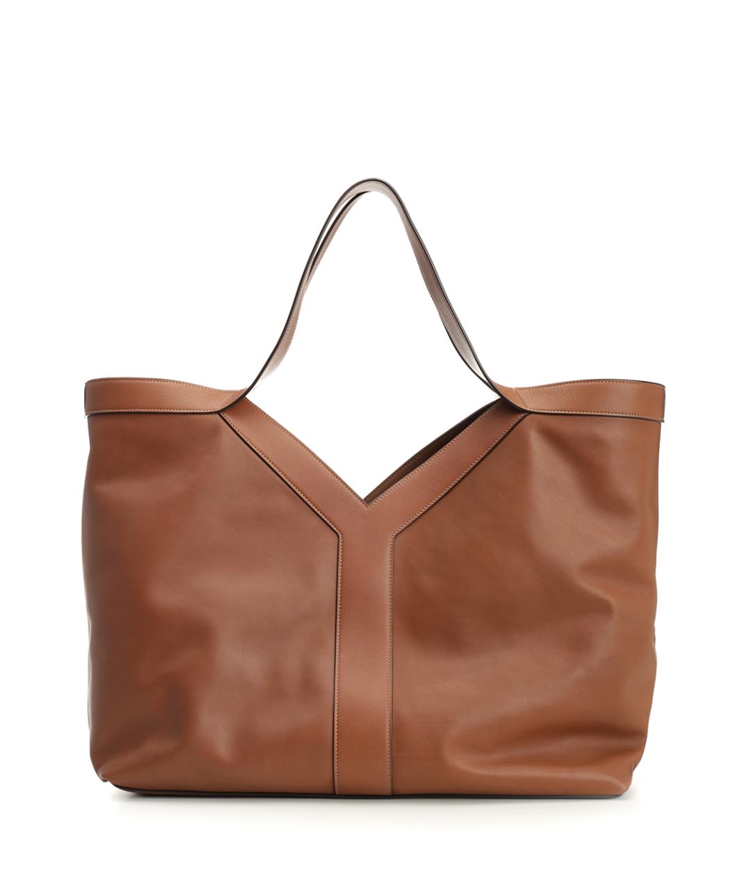 SAINT LAURENT Бежевая кожаная сумка тоут, фото 3