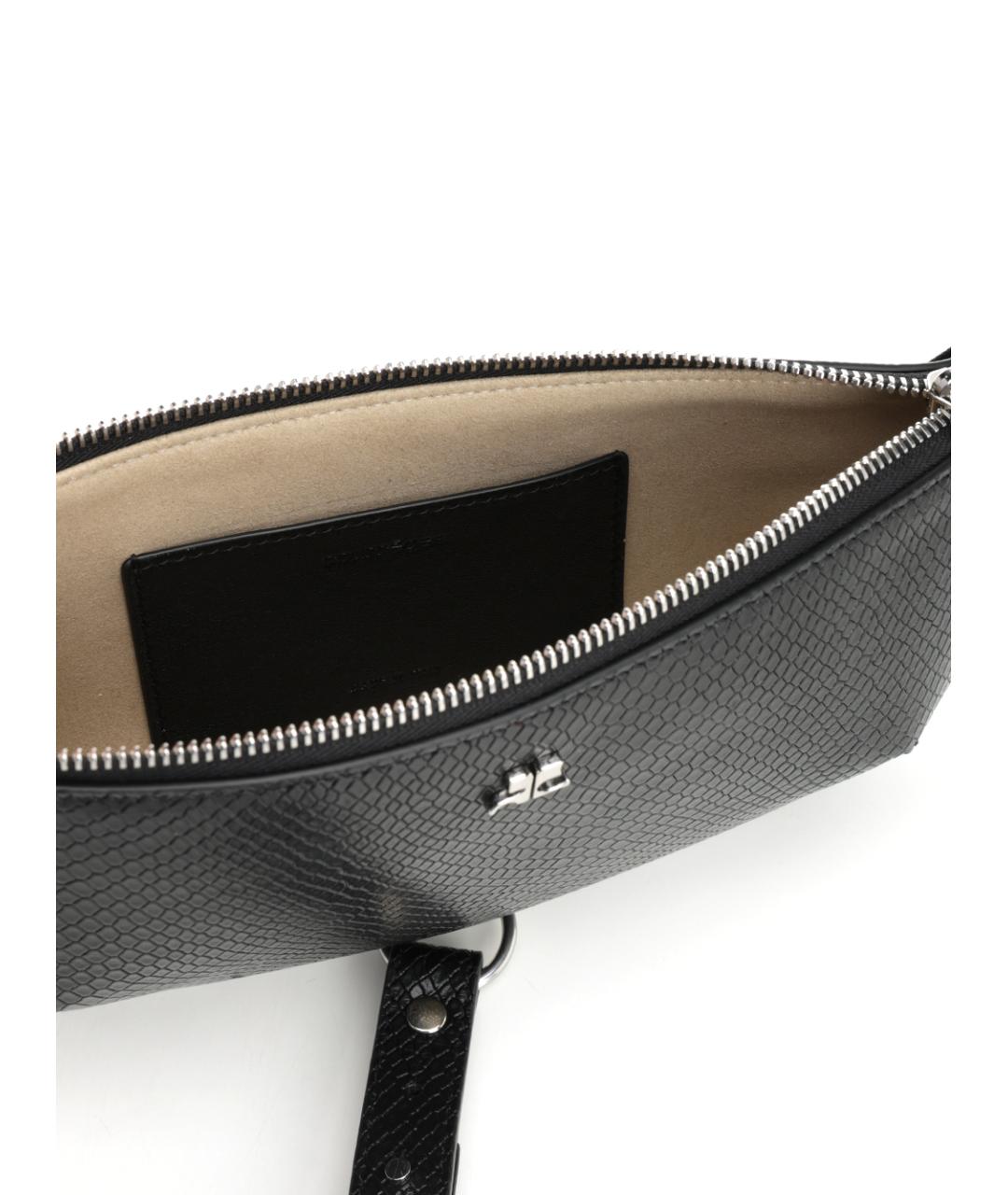 COURREGES Черная кожаная сумка через плечо, фото 4