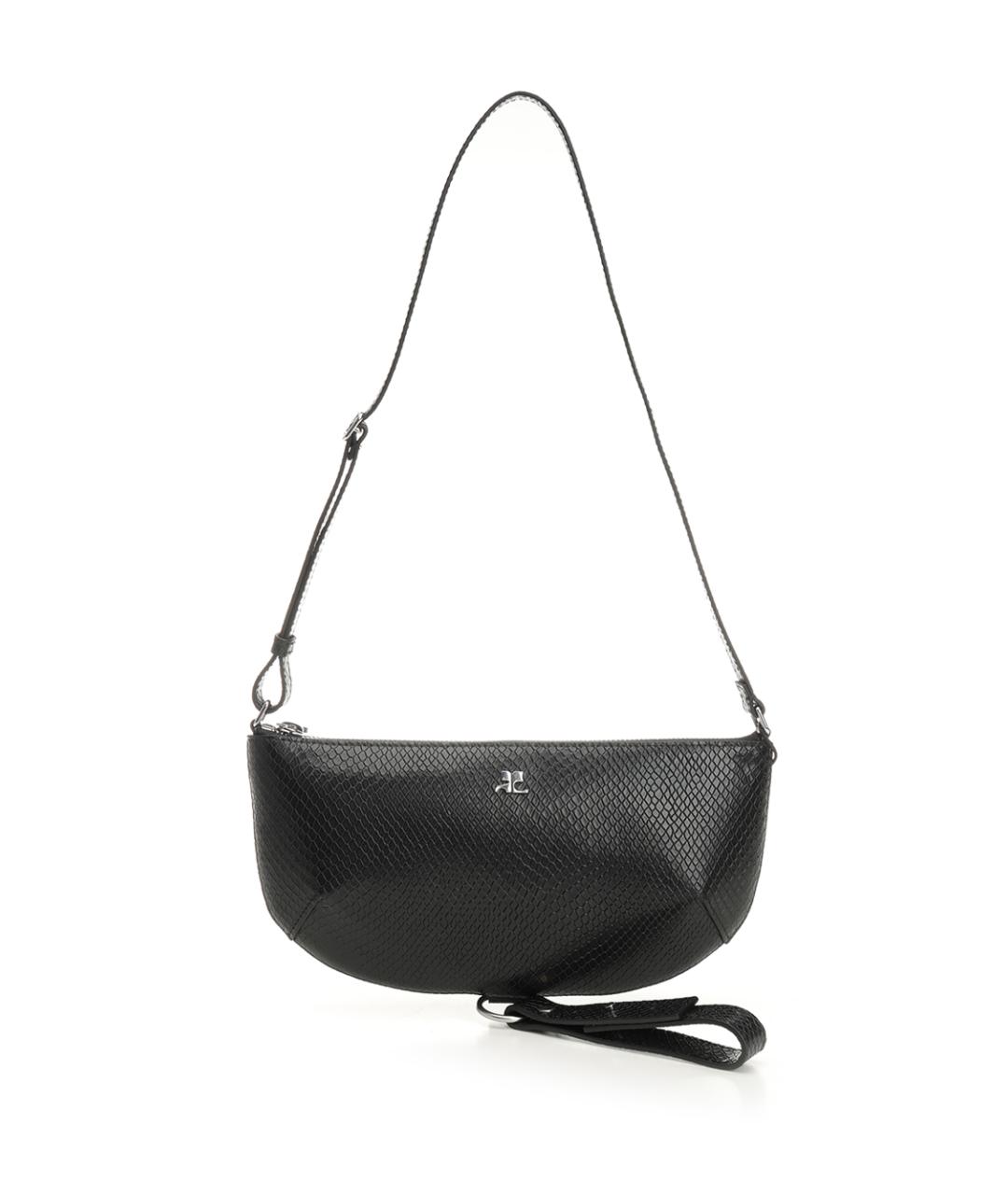 COURREGES Черная кожаная сумка через плечо, фото 1