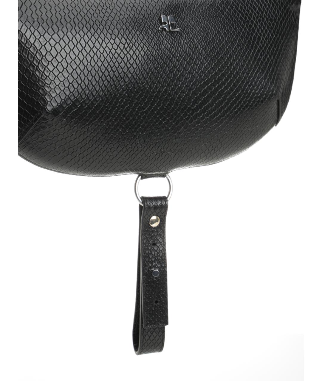 COURREGES Черная кожаная сумка через плечо, фото 5