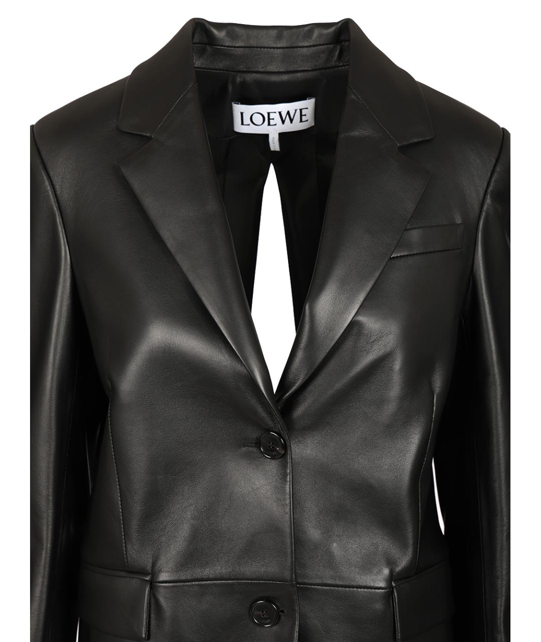 LOEWE Черный кожаный жакет/пиджак, фото 4