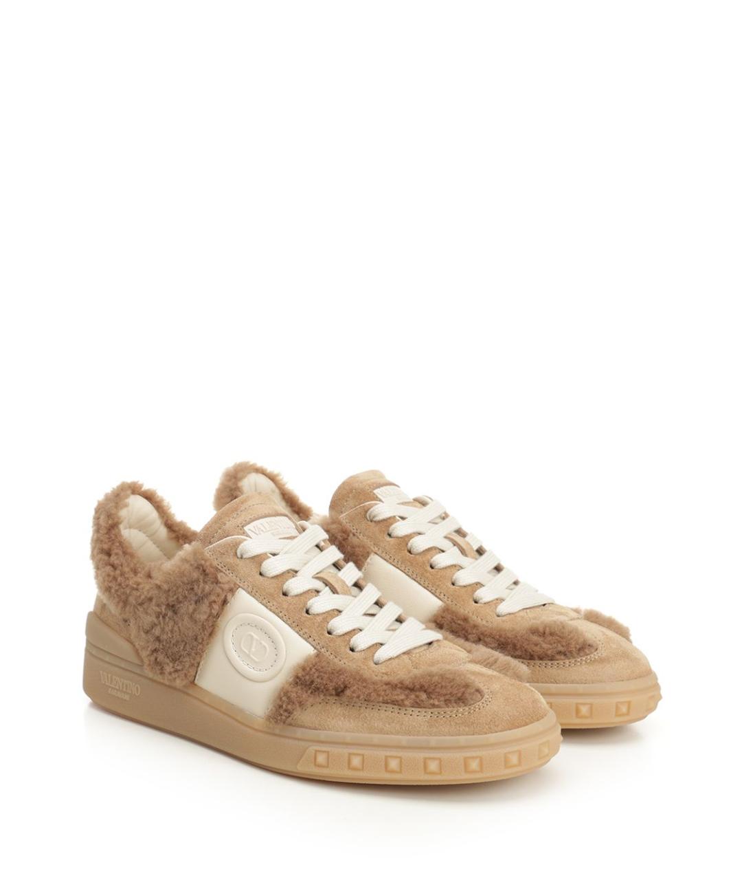 VALENTINO Бежевые текстильные кроссовки, фото 2