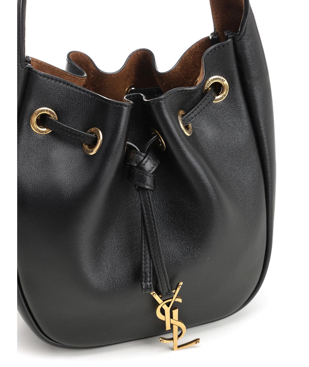 SAINT LAURENT Черная кожаная сумка через плечо, фото 5