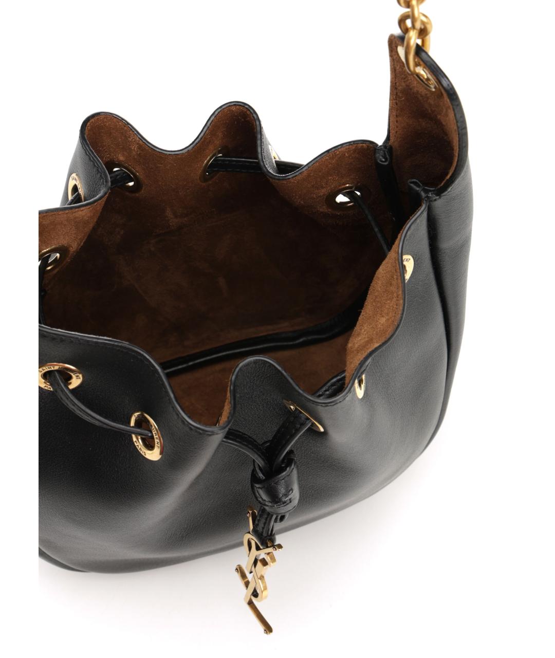 SAINT LAURENT Черная кожаная сумка через плечо, фото 4