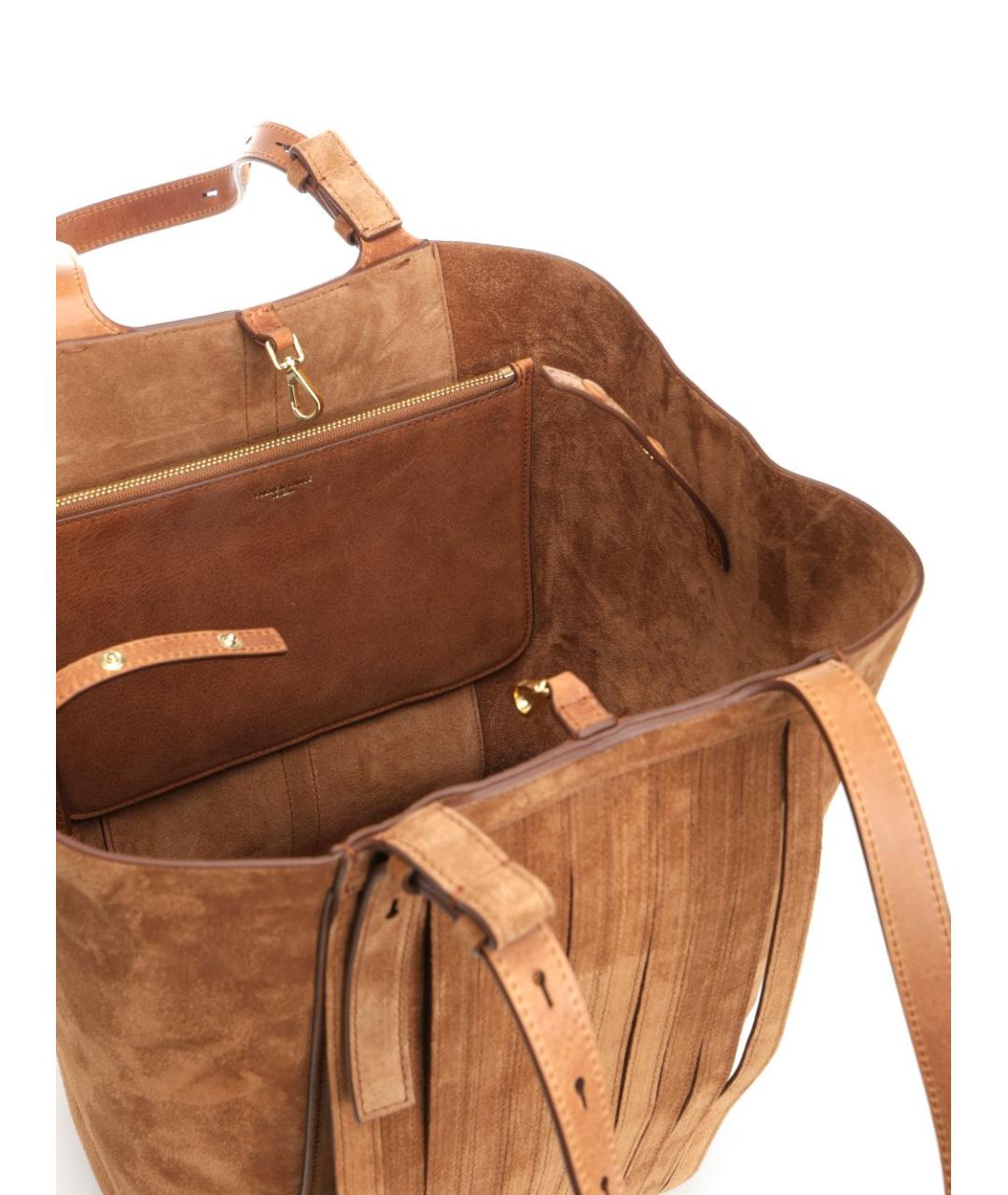 GOLDEN GOOSE DELUXE BRAND Коричневая замшевая сумка тоут, фото 4