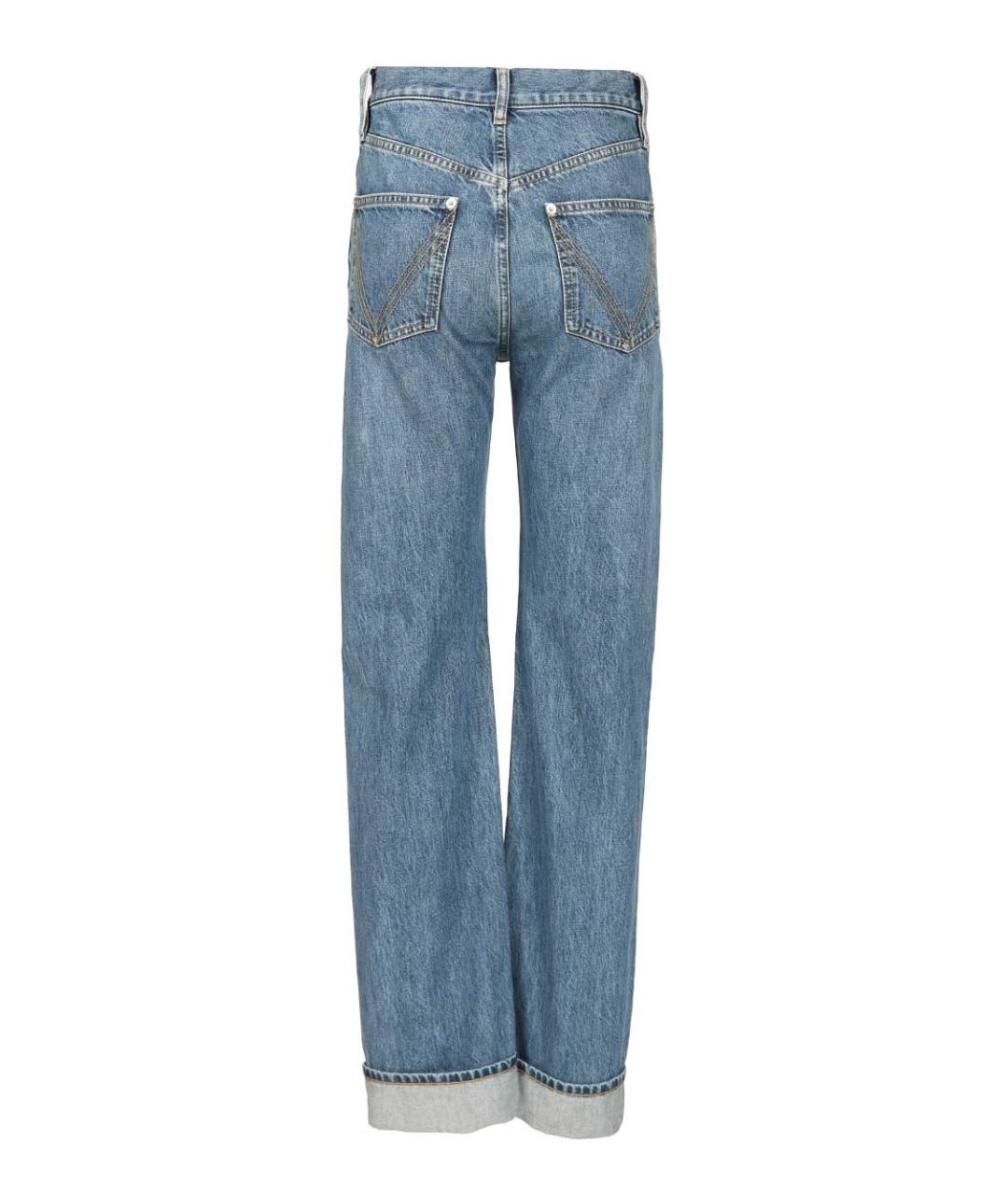 BOTTEGA VENETA Голубые хлопковые прямые джинсы, фото 2