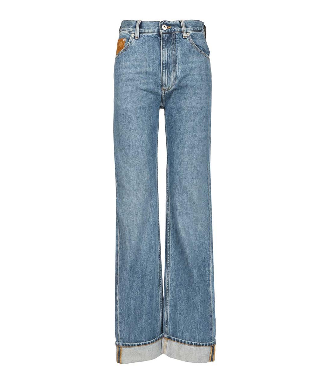 BOTTEGA VENETA Голубые хлопковые прямые джинсы, фото 1