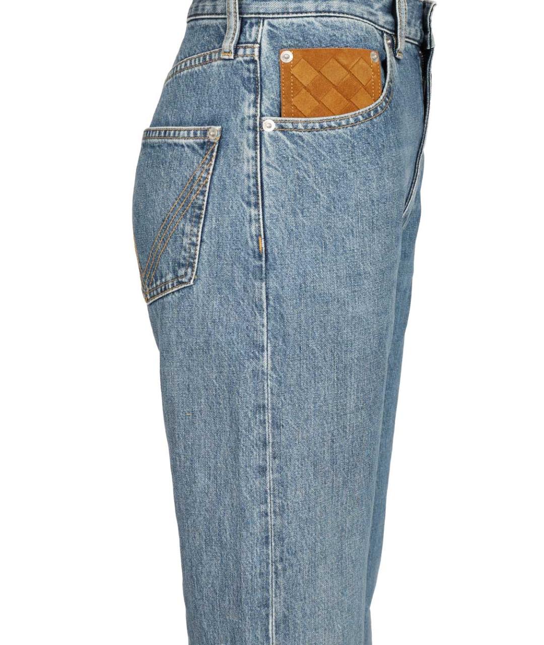 BOTTEGA VENETA Голубые хлопковые прямые джинсы, фото 3