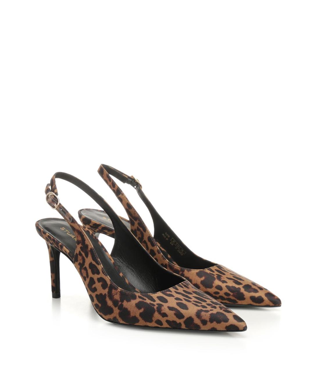 STUART WEITZMAN Коричневые текстильные туфли, фото 2