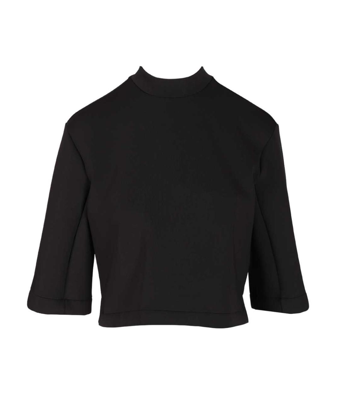 MONCLER Черная полиэстеровая футболка, фото 1