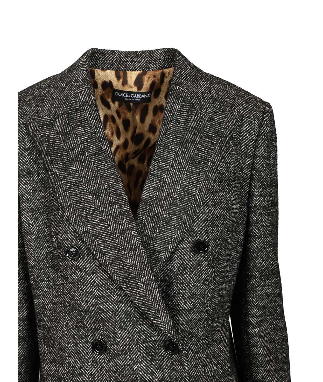 DOLCE&GABBANA Серый шерстяной жакет/пиджак, фото 4