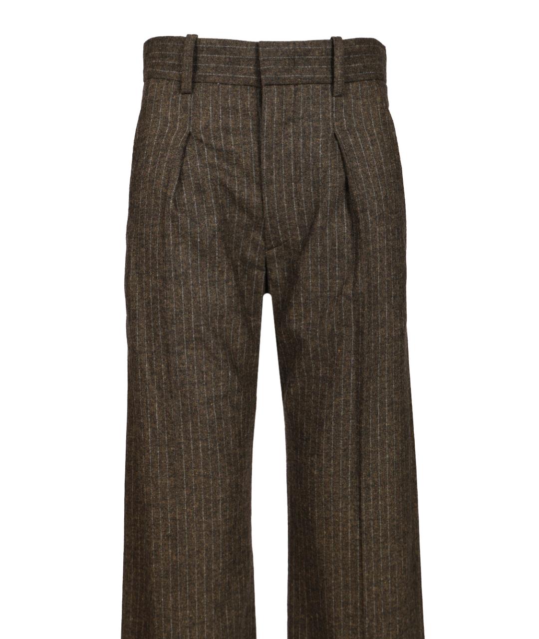 ISABEL MARANT Коричневые шерстяные прямые брюки, фото 4
