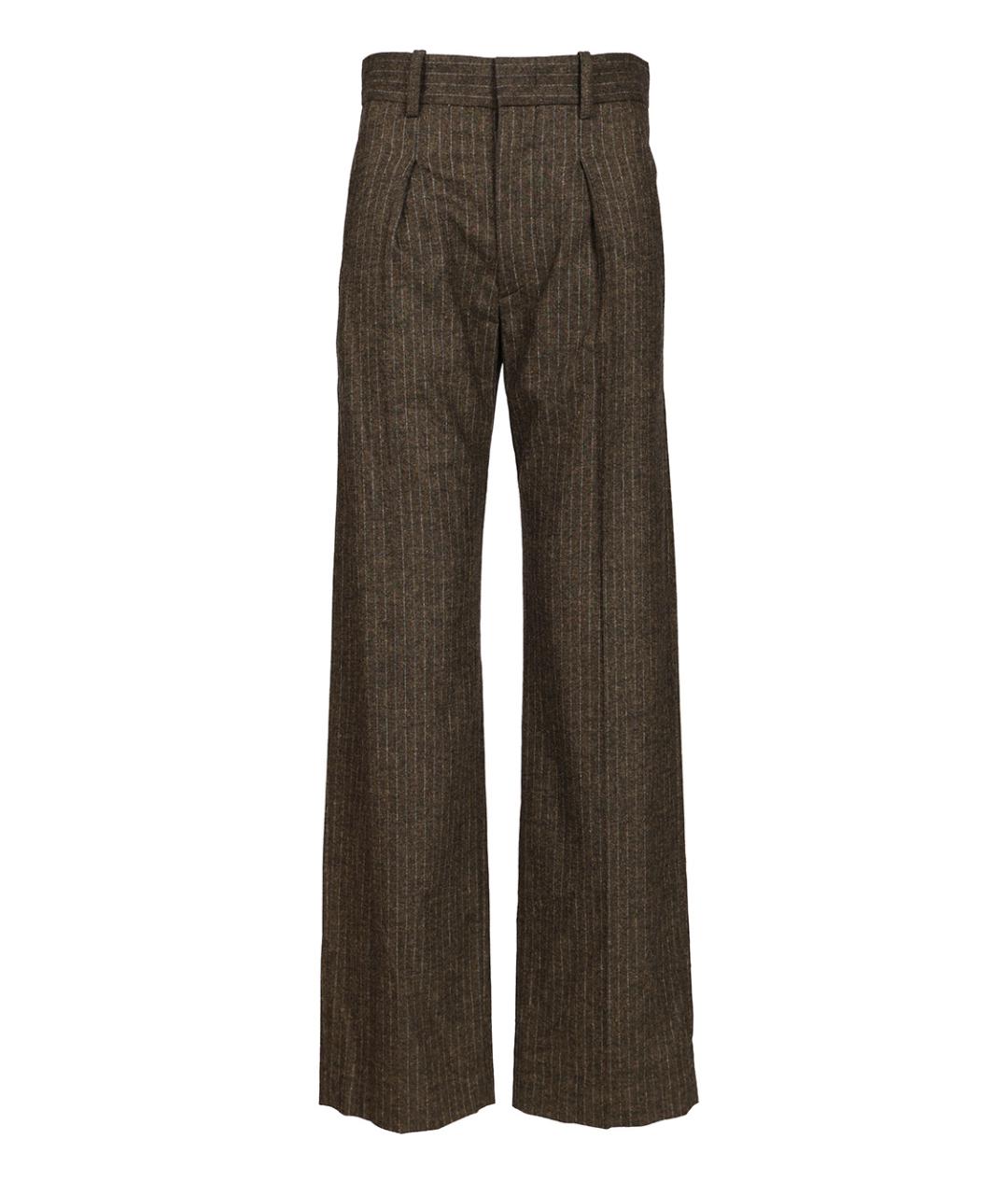 ISABEL MARANT Коричневые шерстяные прямые брюки, фото 1