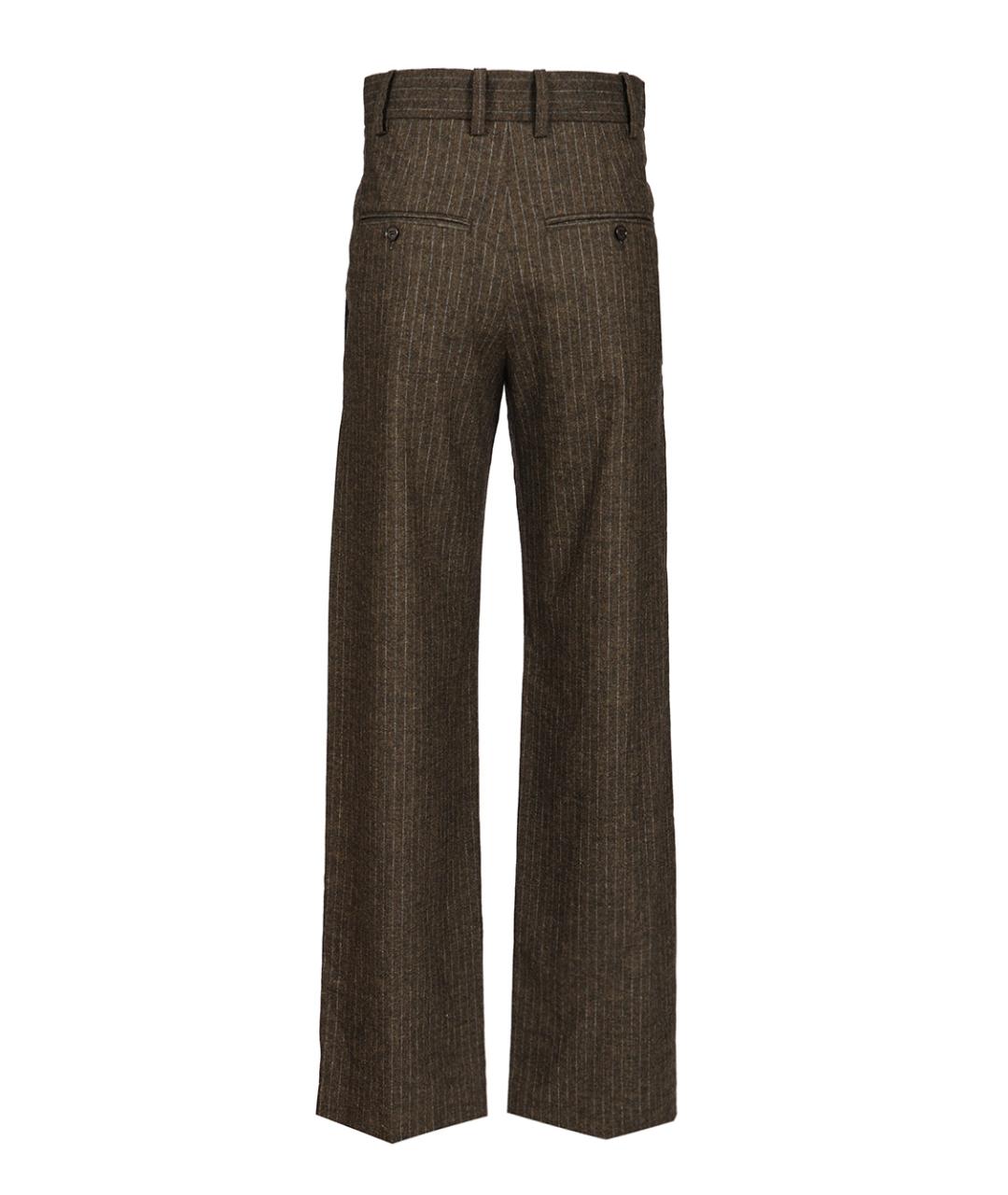 ISABEL MARANT Коричневые шерстяные прямые брюки, фото 2