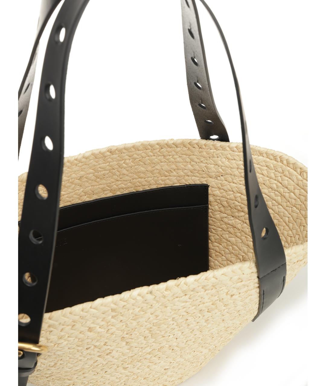 LOEWE Бежевая пелетеная сумка тоут, фото 4