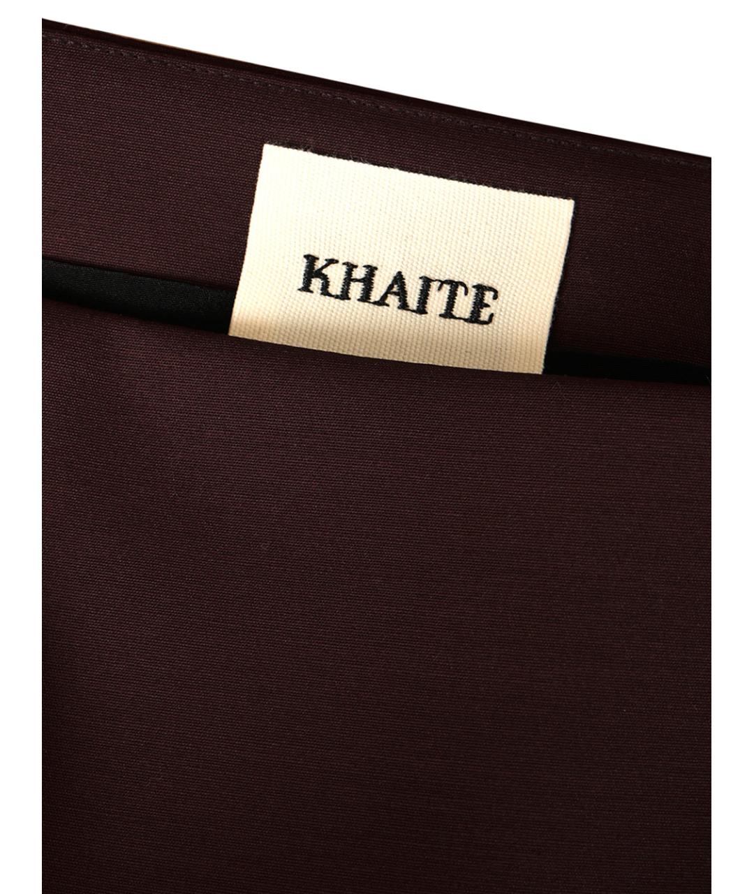 KHAITE Бордовая шелковая юбка мини, фото 4