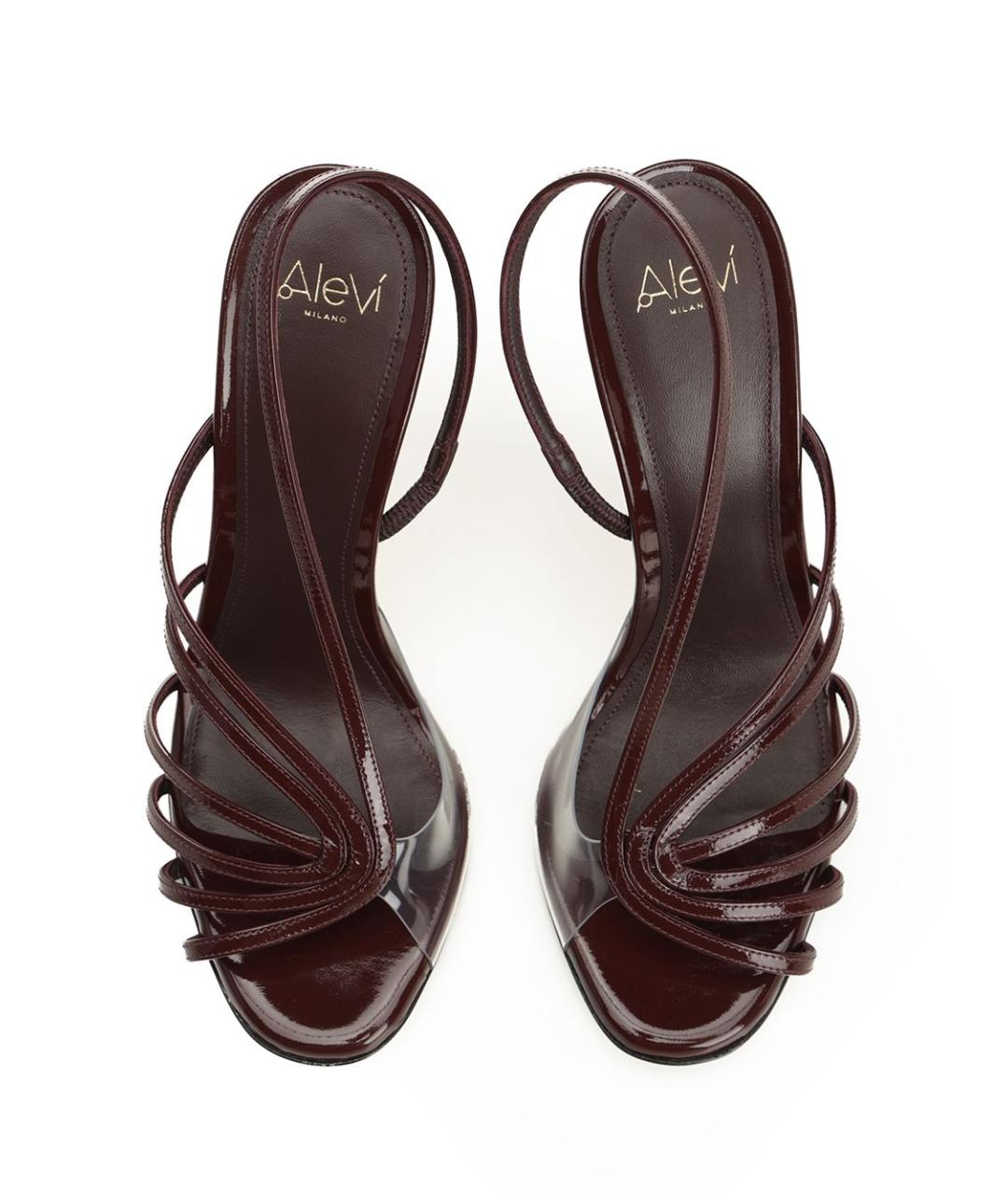 ALEVI Бордовые кожаные босоножки, фото 5