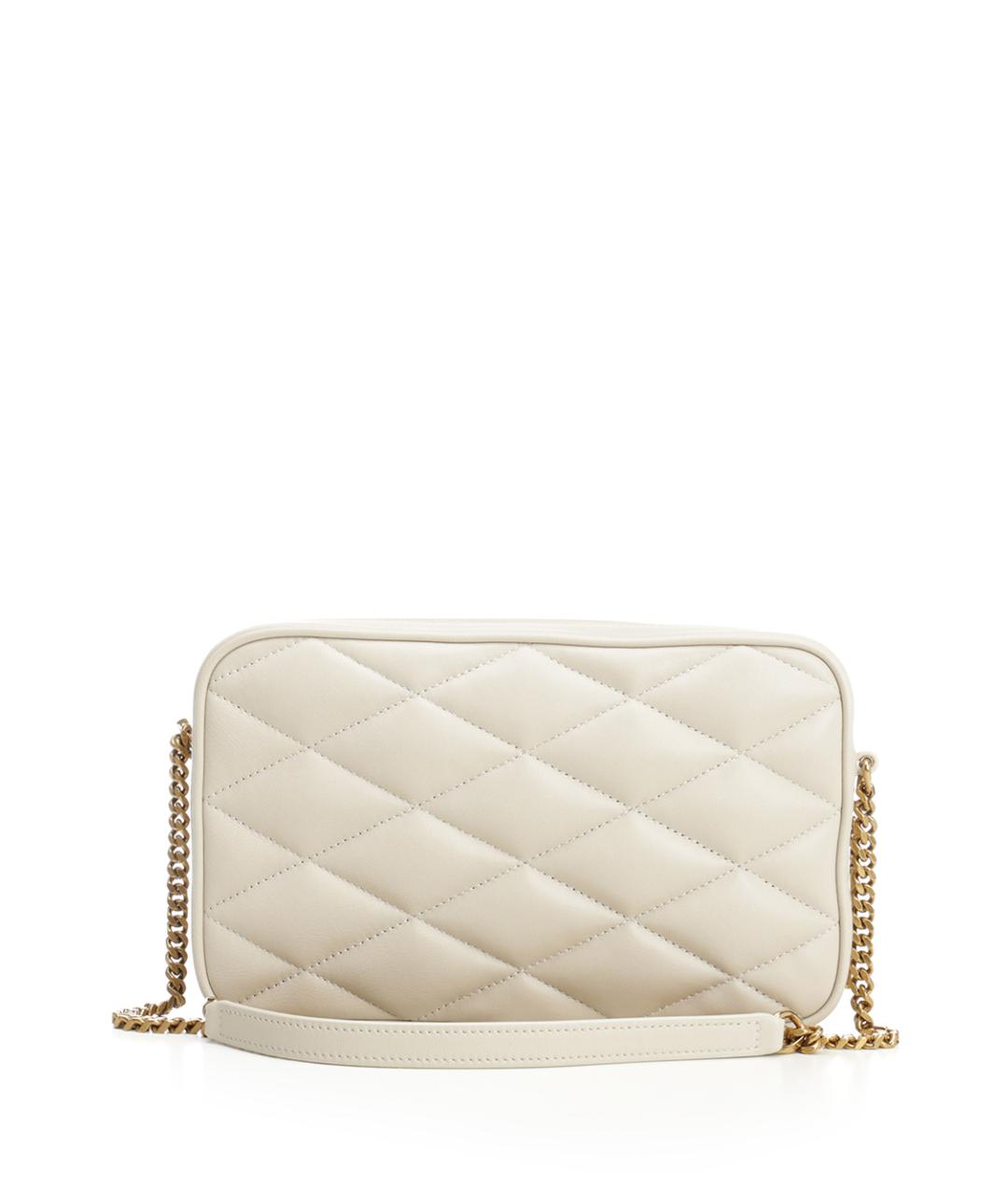 SAINT LAURENT Белая кожаная сумка через плечо, фото 3