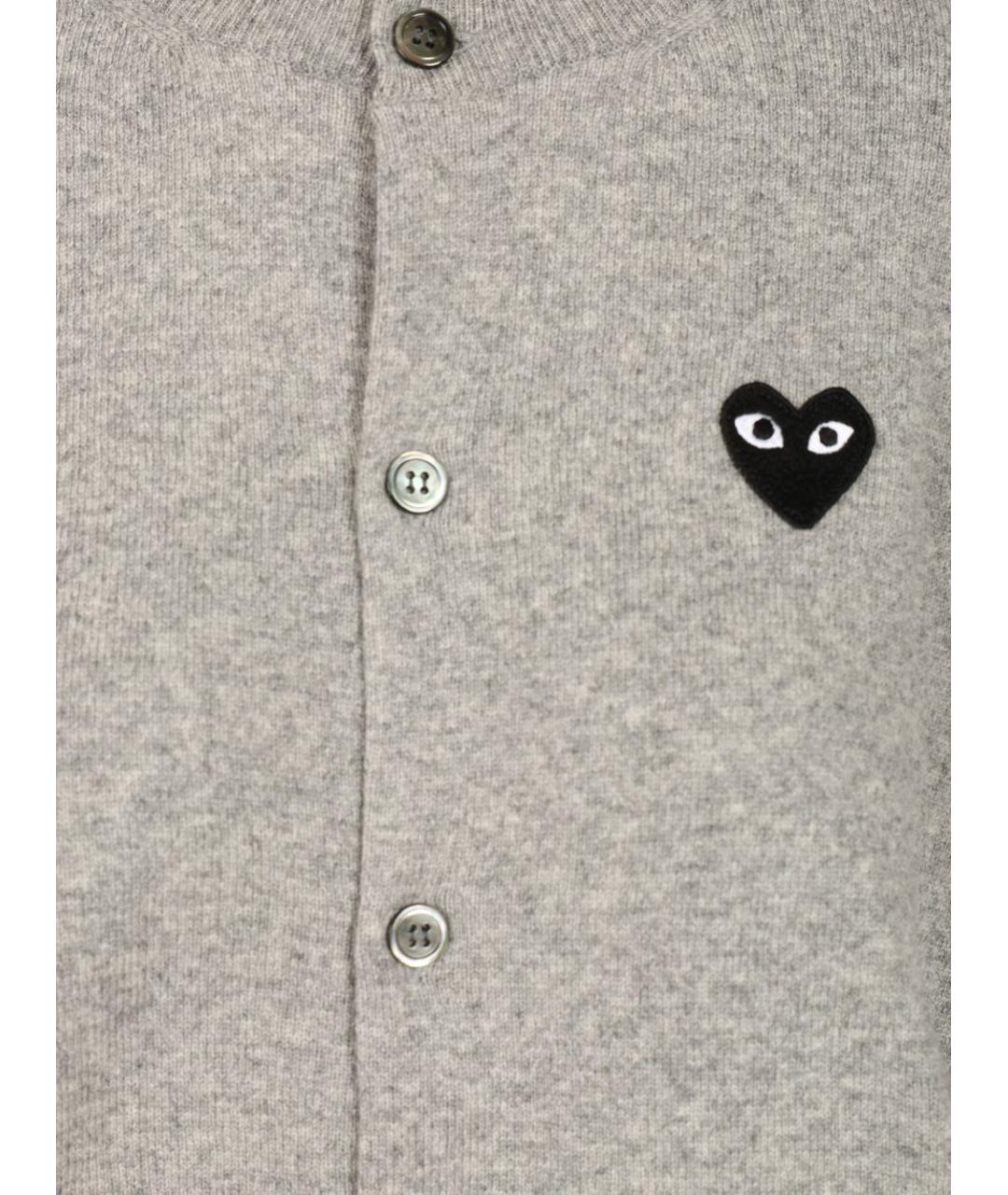 COMME DES GARÇONS PLAY Серый шерстяной кардиган, фото 4