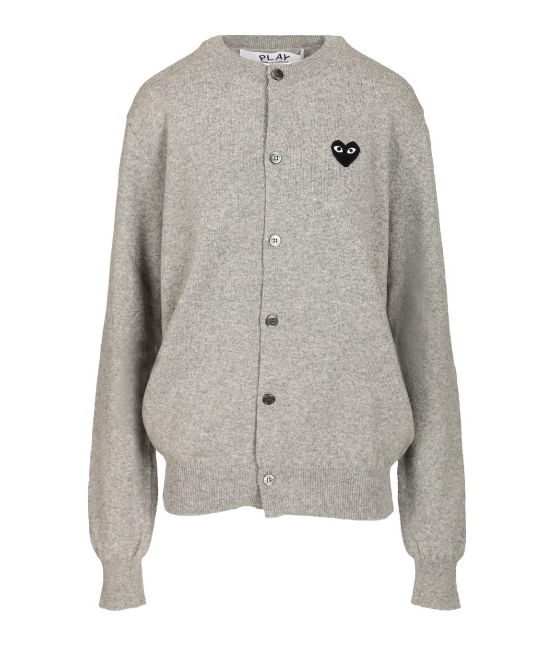 COMME DES GARÇONS PLAY Серый шерстяной кардиган, фото 1