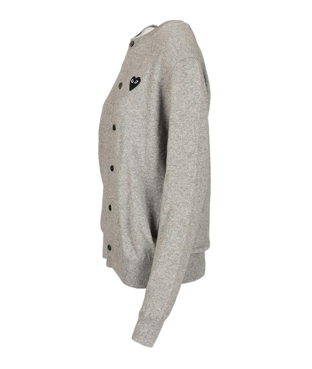 COMME DES GARÇONS PLAY Серый шерстяной кардиган, фото 3