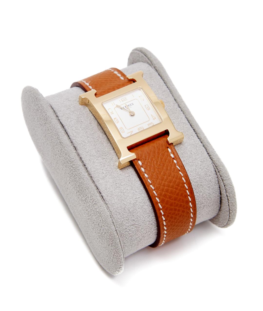 HERMES Коричневые кожаные часы, фото 2