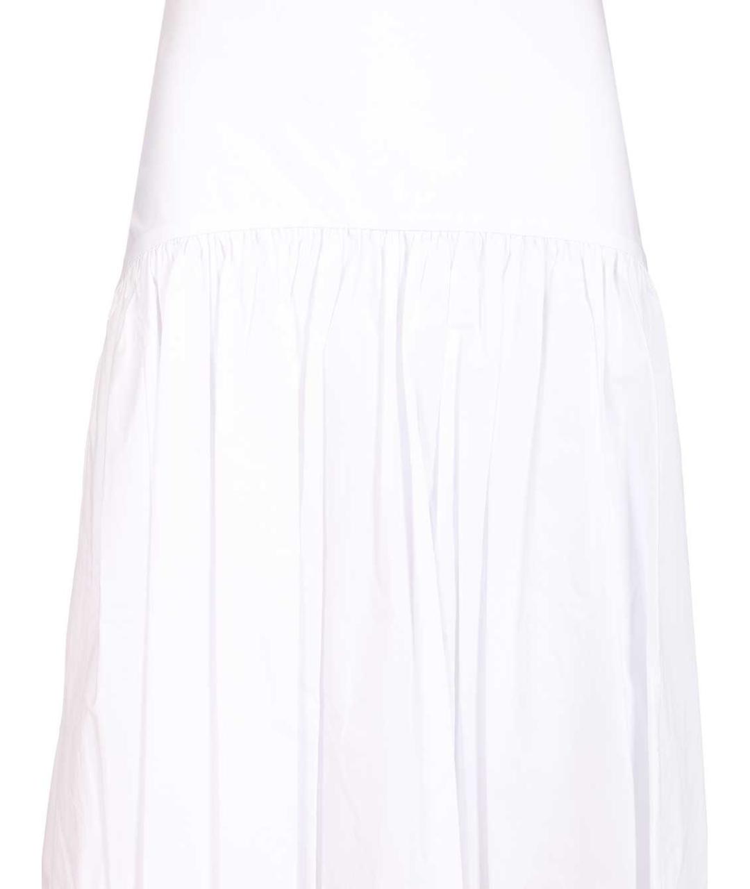 STAUD Белая хлопковая юбка миди, фото 4