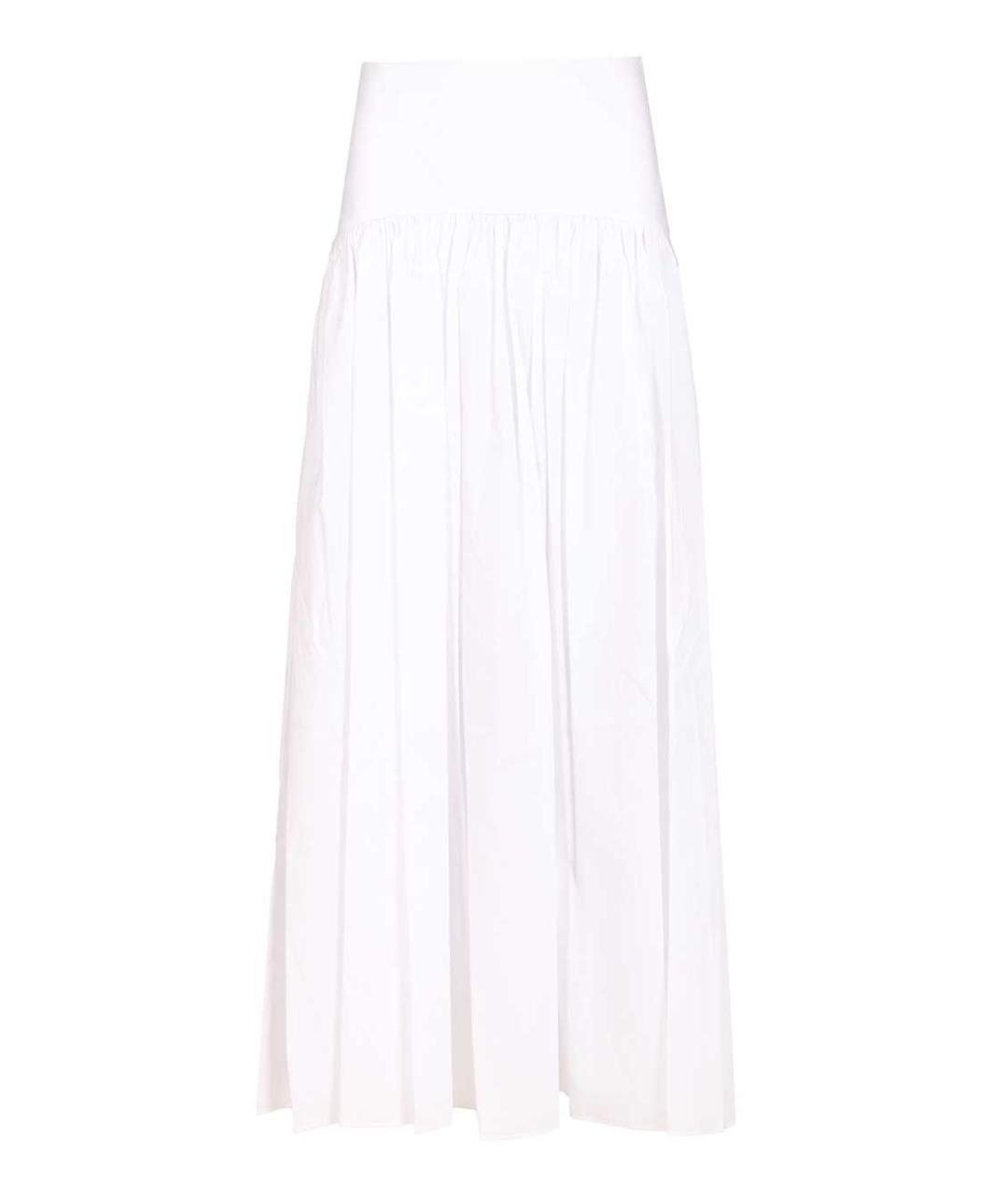STAUD Белая хлопковая юбка миди, фото 1