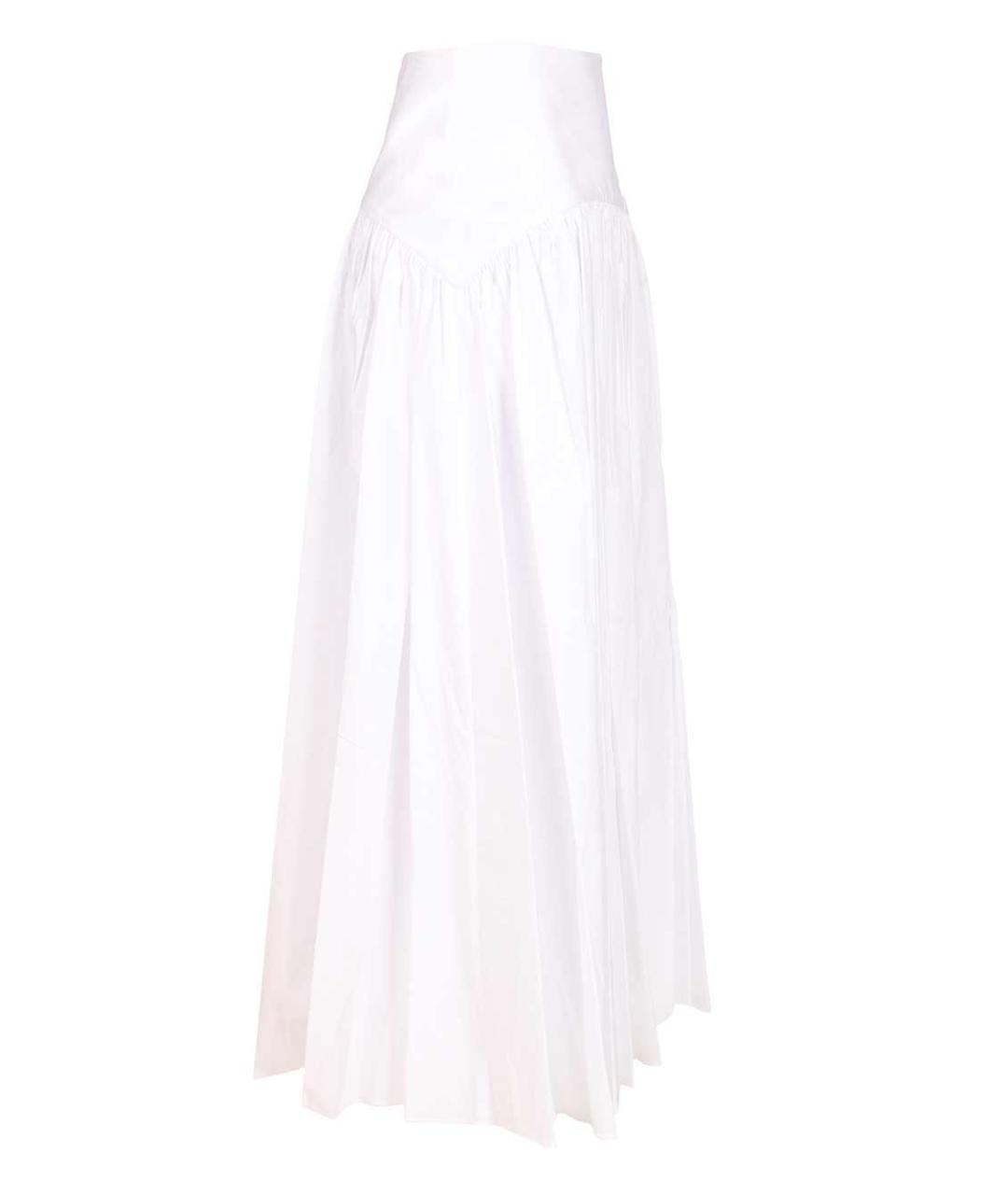 STAUD Белая хлопковая юбка миди, фото 3