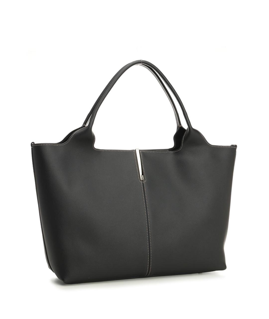 TOD'S Черная кожаная сумка тоут, фото 2