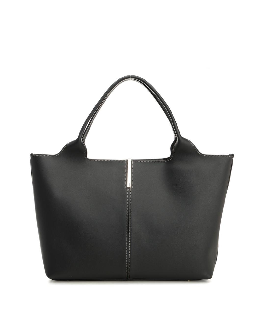 TOD'S Черная кожаная сумка тоут, фото 1