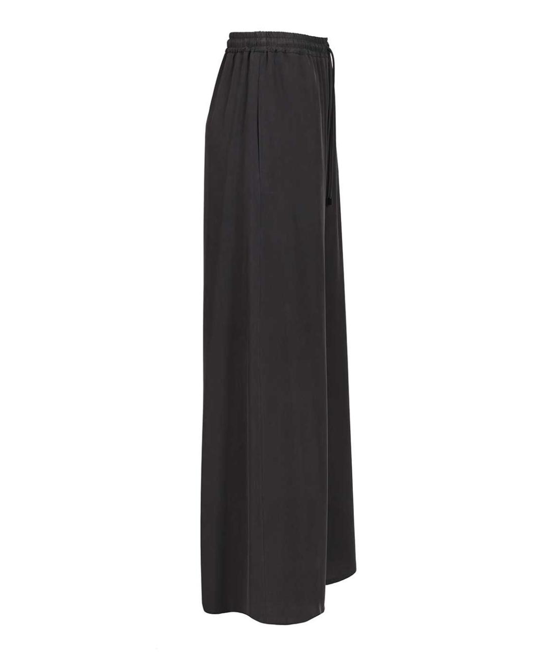 MAX MARA Темно-синие шелковые прямые брюки, фото 3