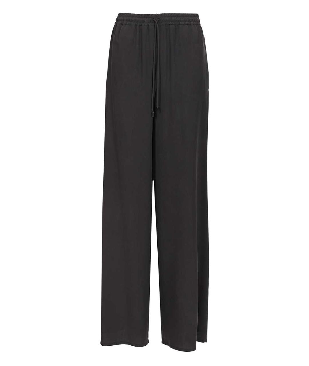 MAX MARA Темно-синие шелковые прямые брюки, фото 1