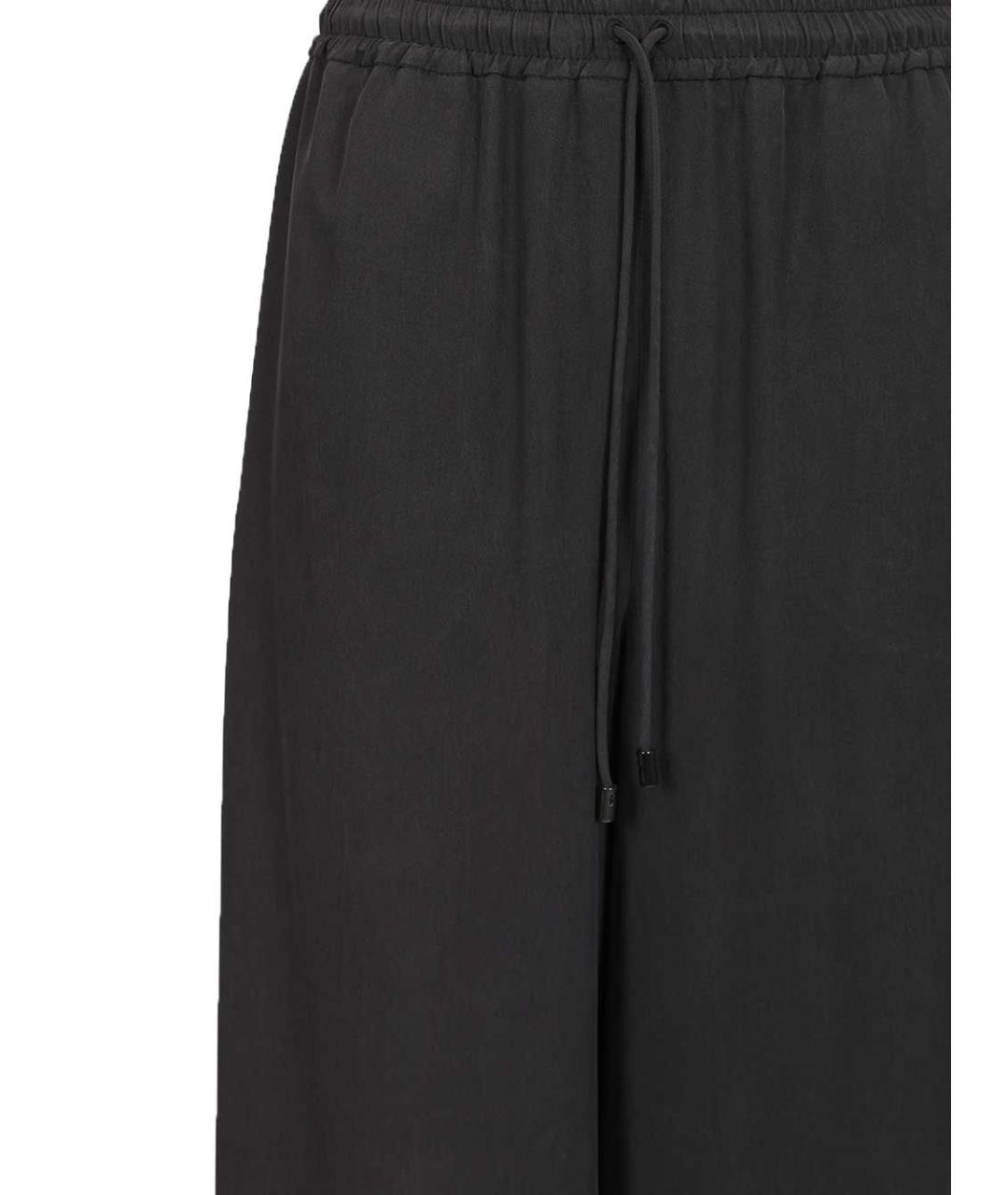 MAX MARA Темно-синие шелковые прямые брюки, фото 4