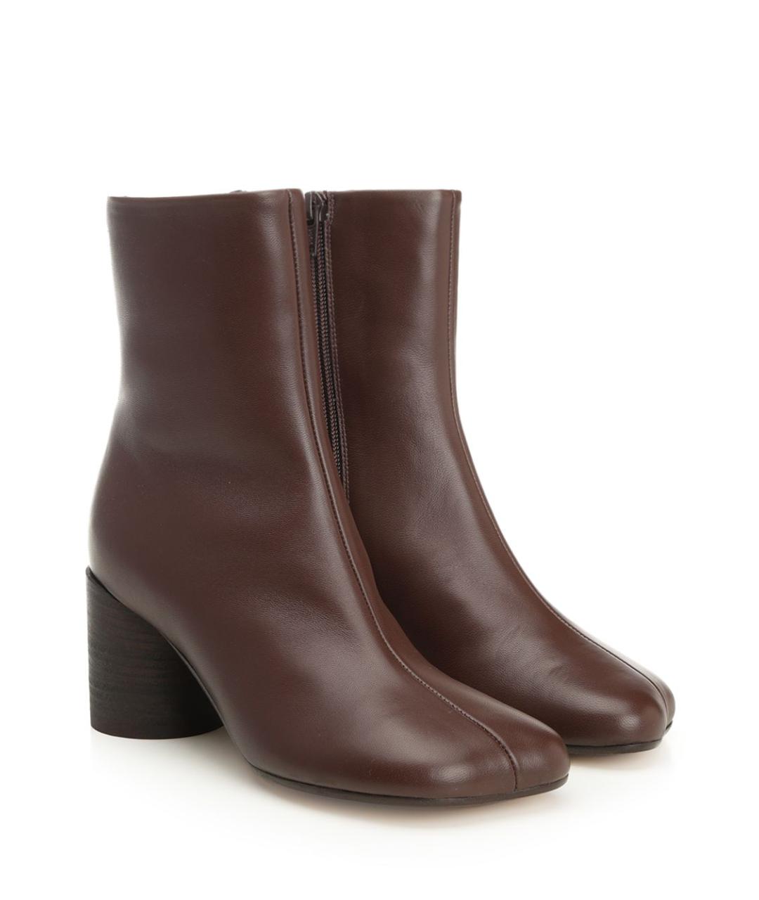 MM6 MAISON MARGIELA Коричневые кожаные ботильоны, фото 2