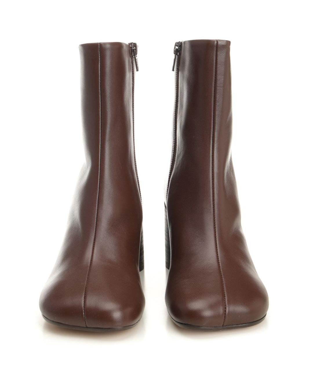 MM6 MAISON MARGIELA Коричневые кожаные ботильоны, фото 5