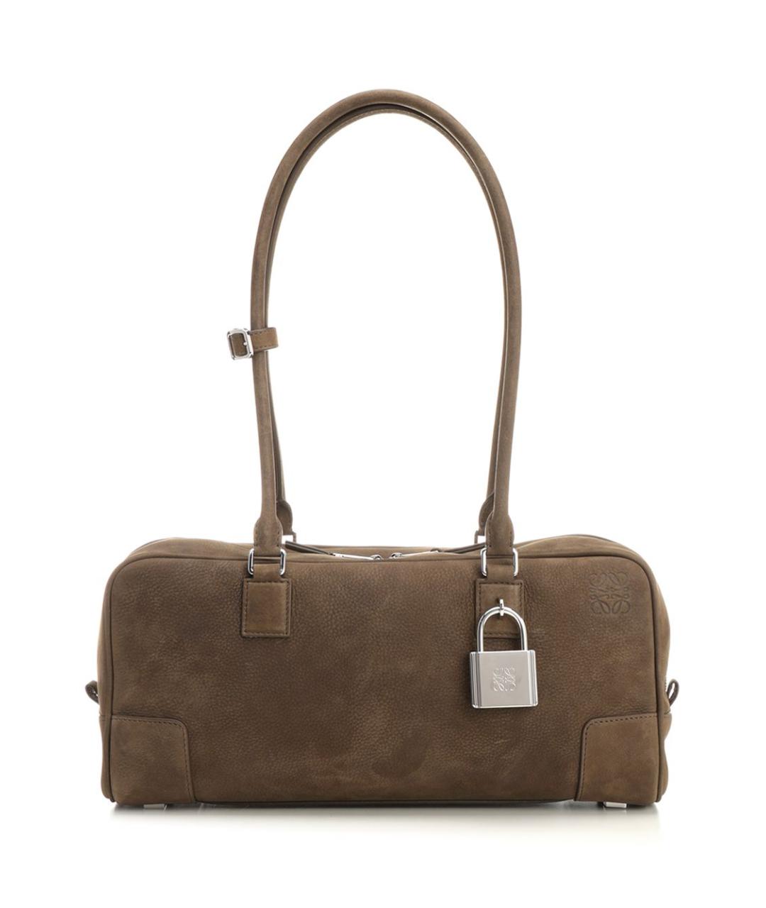 LOEWE Коричневая кожаная сумка через плечо, фото 1