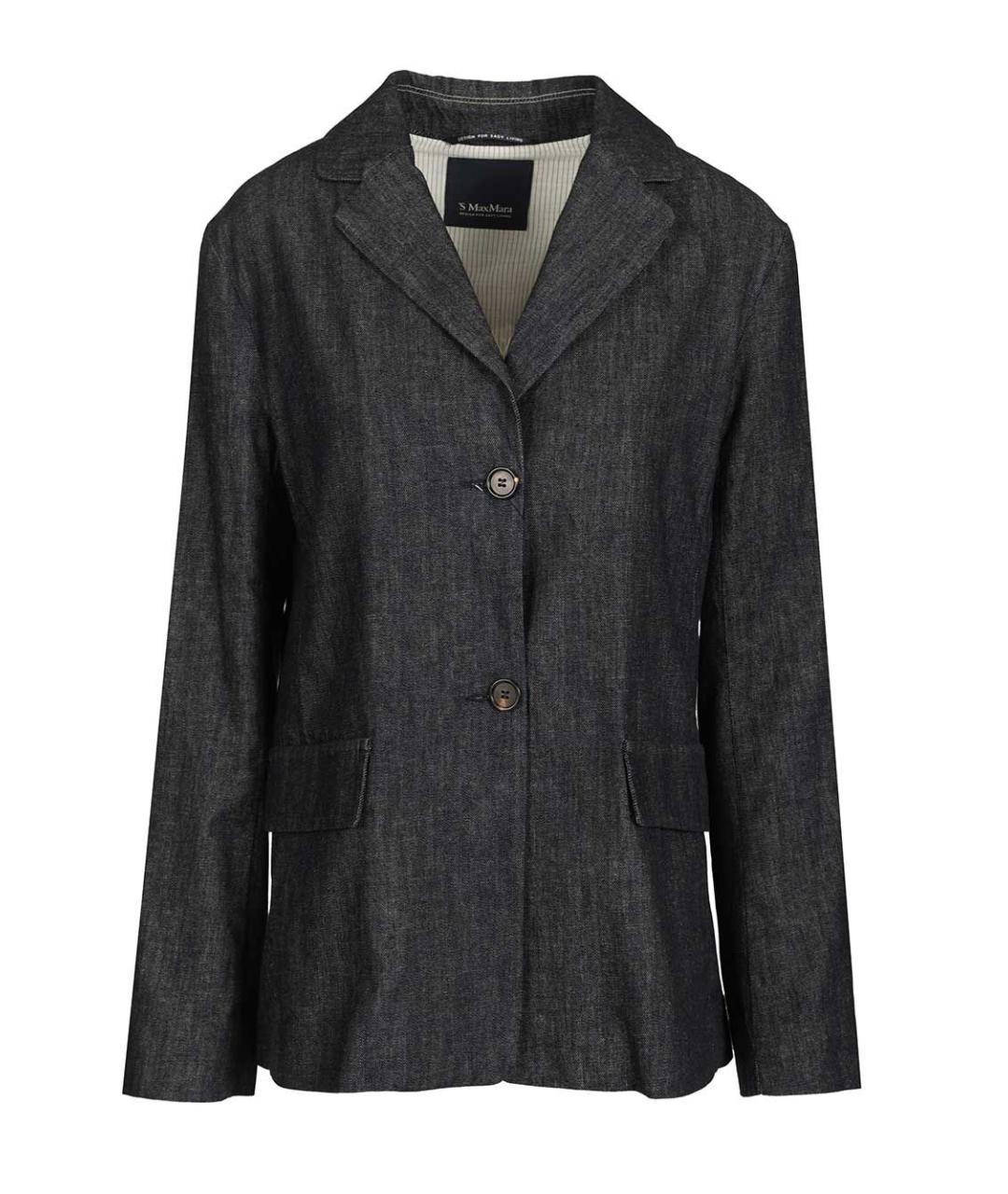 'S MAX MARA Темно-синий хлопковый жакет/пиджак, фото 1