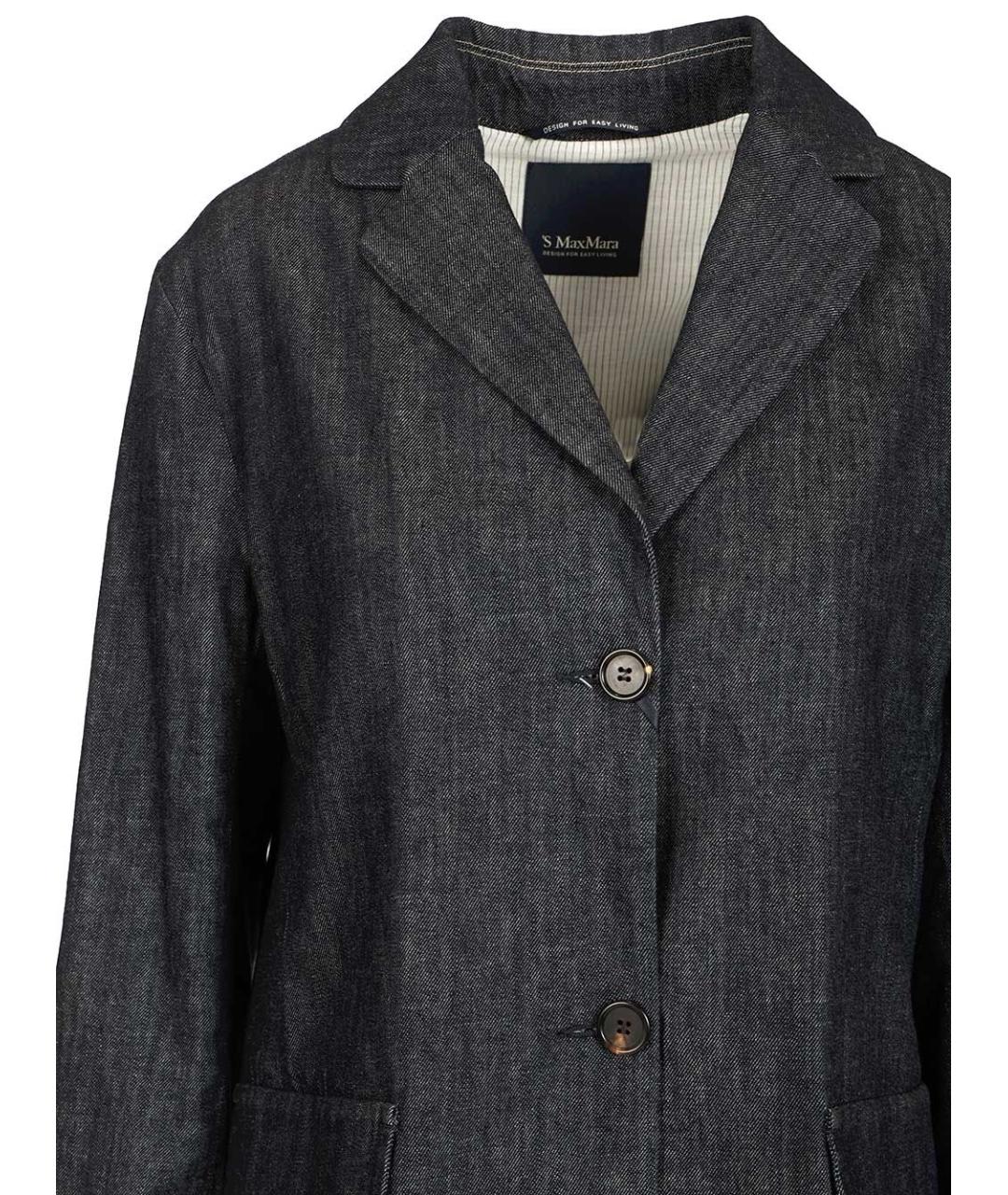 'S MAX MARA Темно-синий хлопковый жакет/пиджак, фото 4
