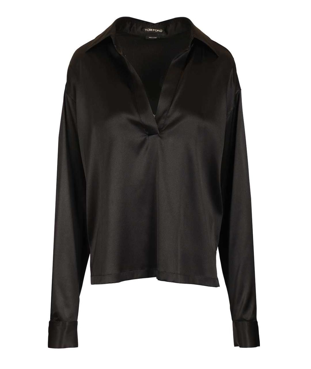 TOM FORD Черная шелковая рубашка, фото 1