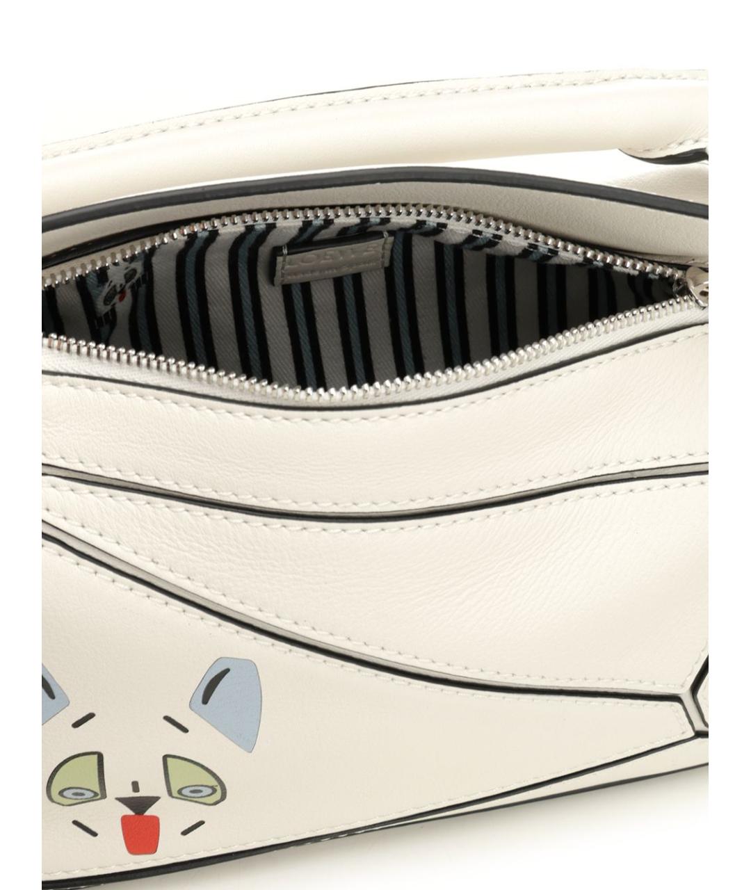 LOEWE Белая кожаная сумка через плечо, фото 4