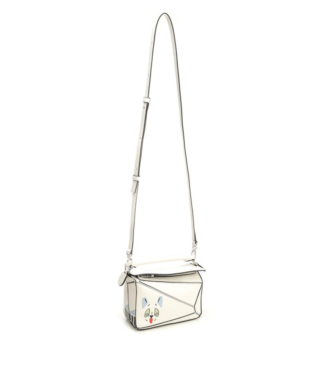 LOEWE Белая кожаная сумка через плечо, фото 5