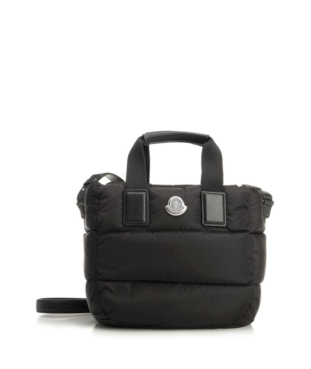 MONCLER Черная тканевая сумка с короткими ручками, фото 1