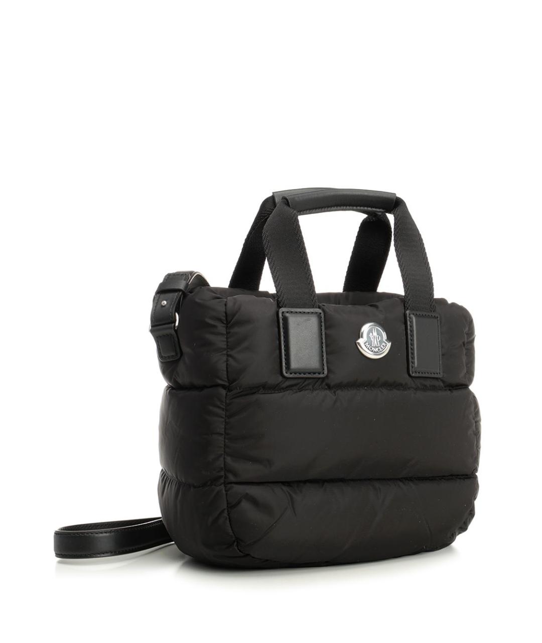 MONCLER Черная тканевая сумка с короткими ручками, фото 2