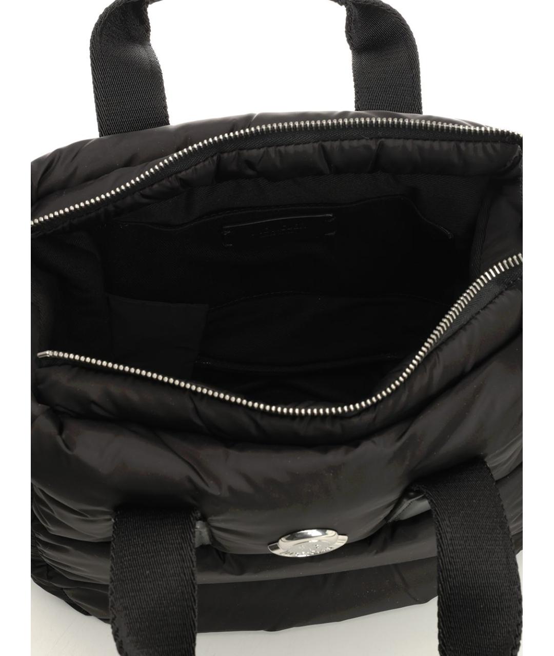 MONCLER Черная тканевая сумка с короткими ручками, фото 4