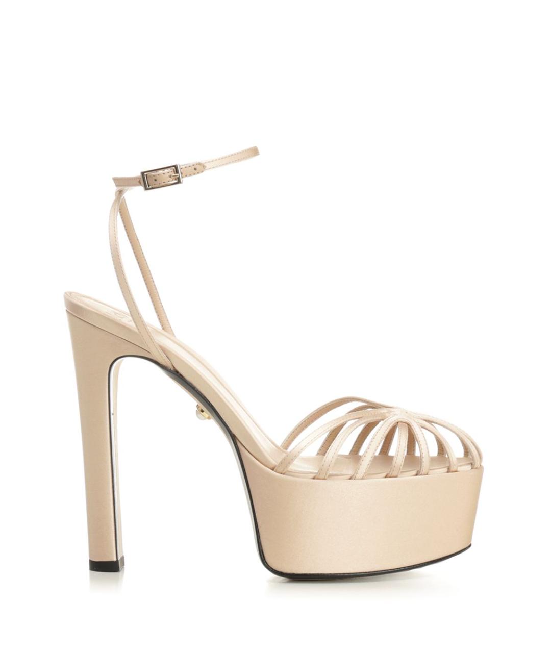 ALEVI Золотые кожаные босоножки, фото 1