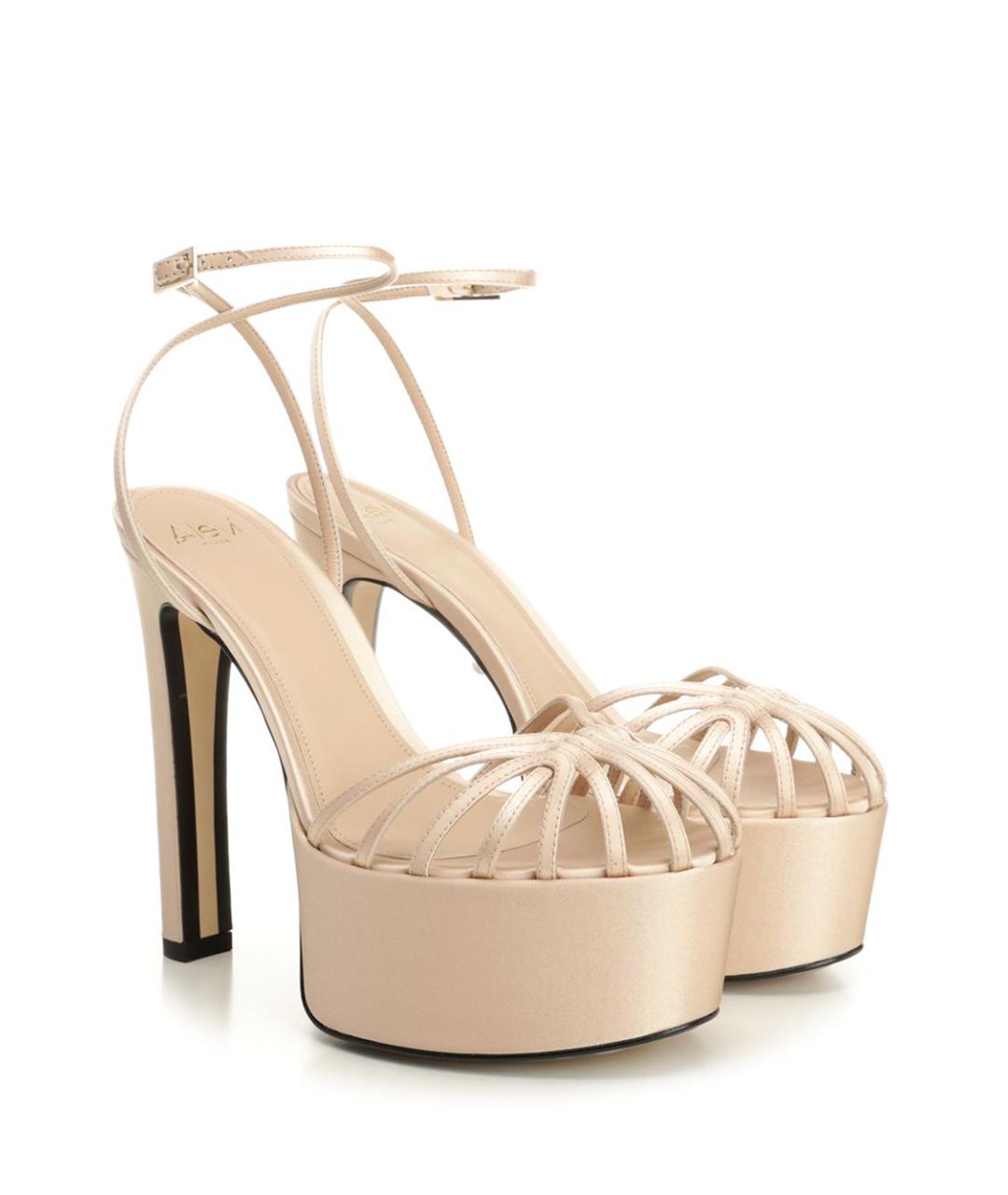 ALEVI Золотые кожаные босоножки, фото 2