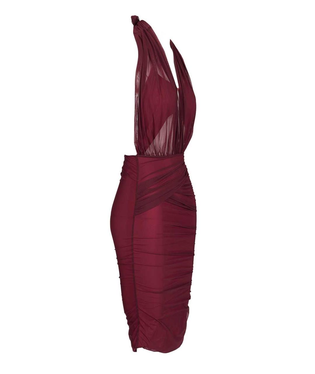 AMAZUIN Бордовое полиамидовое вечернее платье, фото 4